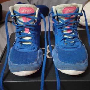 Boys Blue Asics Matflex 6 Wrestling Shoes